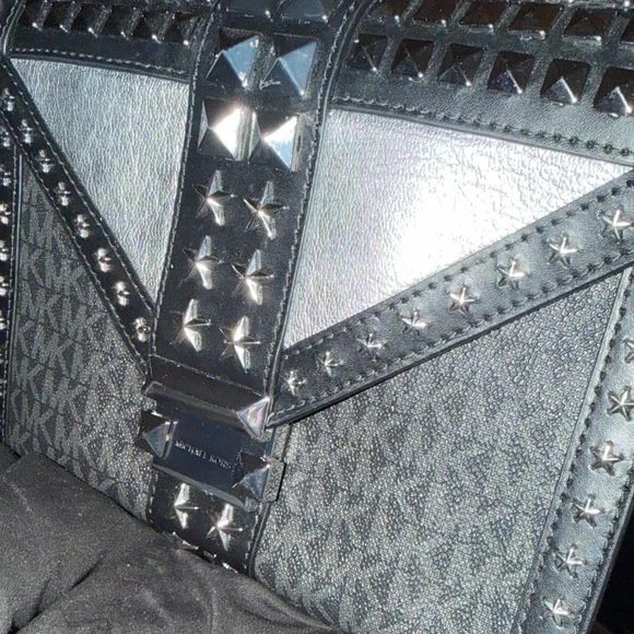 Michael Kors Whitney large star-embellished logo Leather